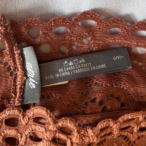 🧡 Aerie Rusty Copper Floral Lace Racerback Bralette 🧡 - Picture 3 of 3